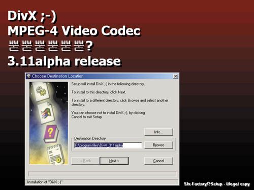 Divx 코덱 설치 화면
